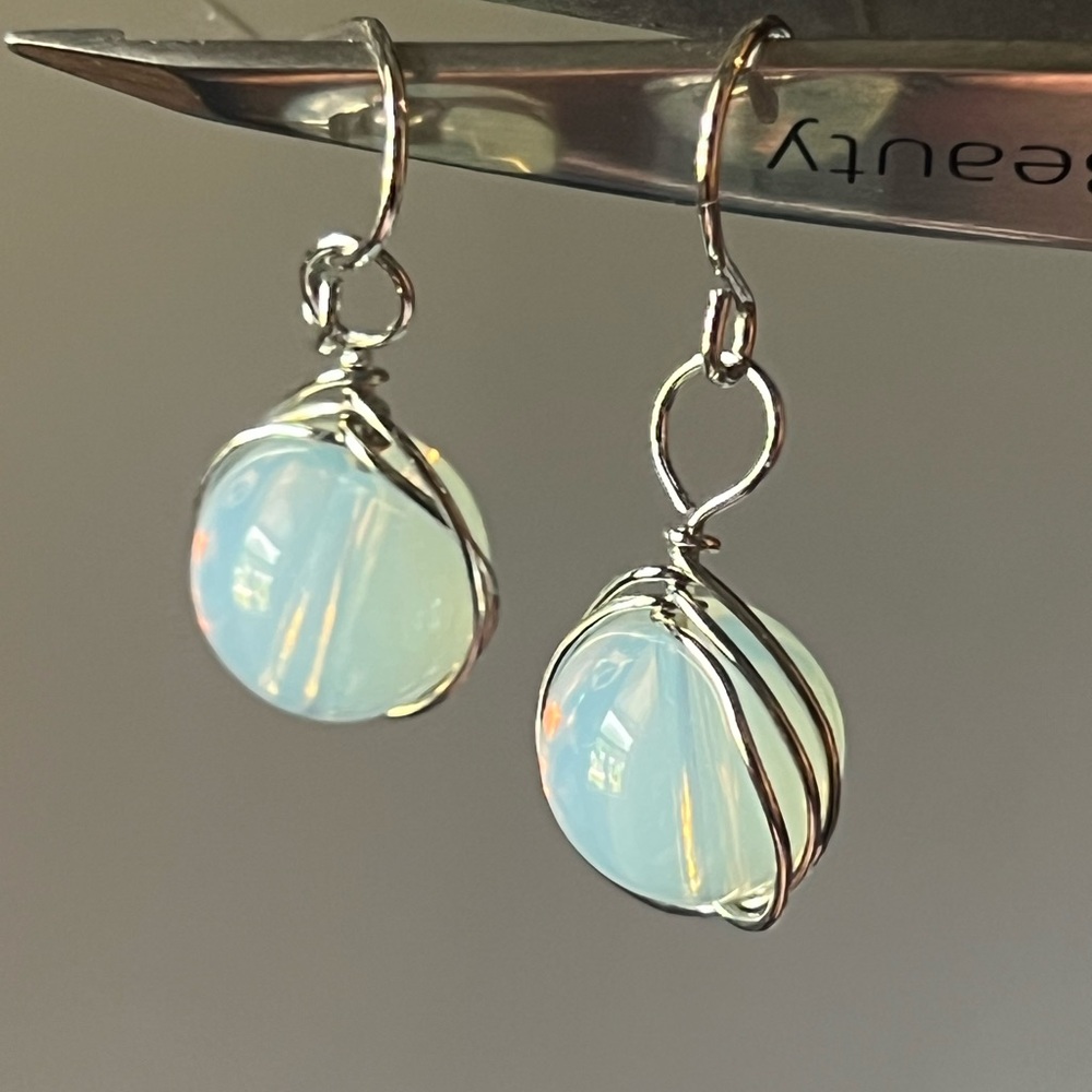Elegant Silver Wire Wrapped Earrings